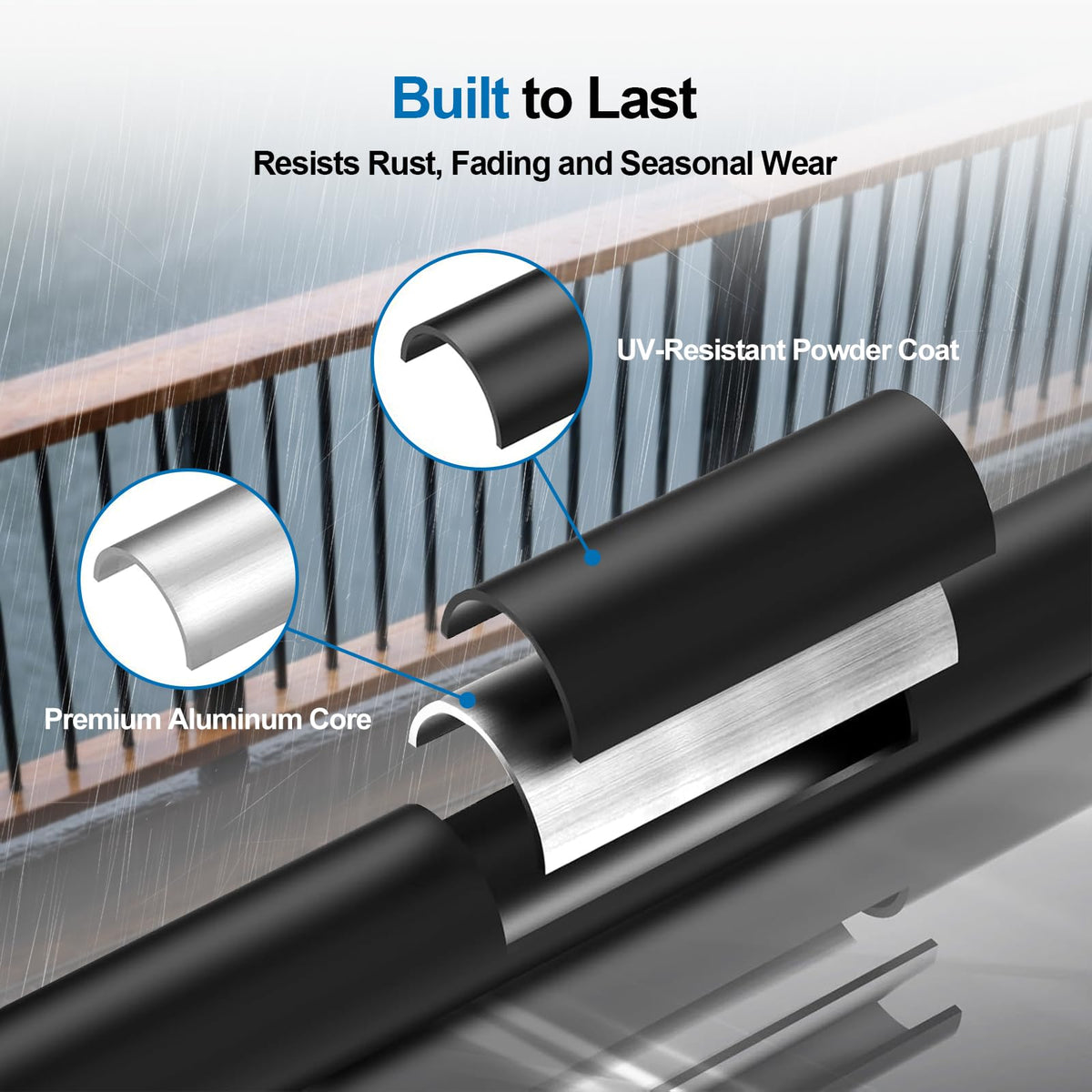 Black Aluminum Deck Balusters 32in x 3/4in 100 Pack E469683
