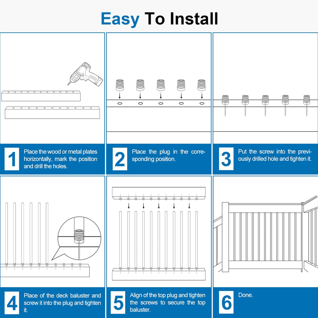 Black Aluminum Deck Balusters 32in x 3/4in 100 Pack E469683