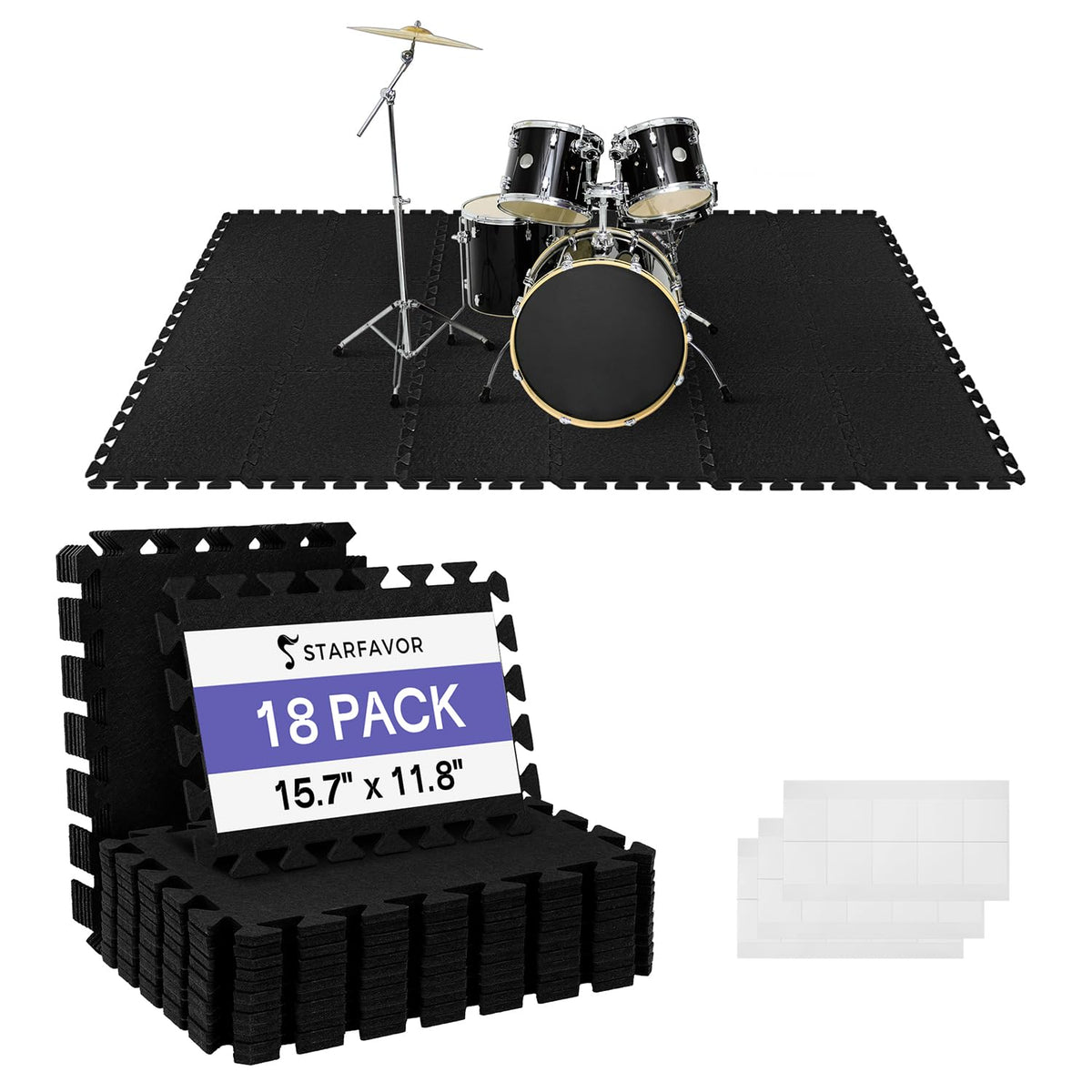 88 Key Full-Weighted Digital Piano and 18 Pcs Interlocking Floor Mats M733955