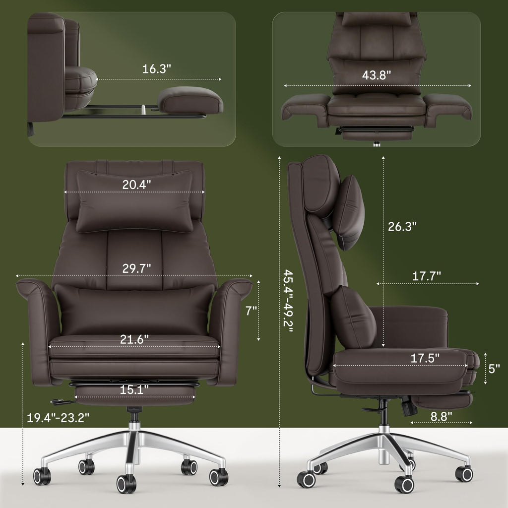 Oversized Brown Convertible Office Chair A75932