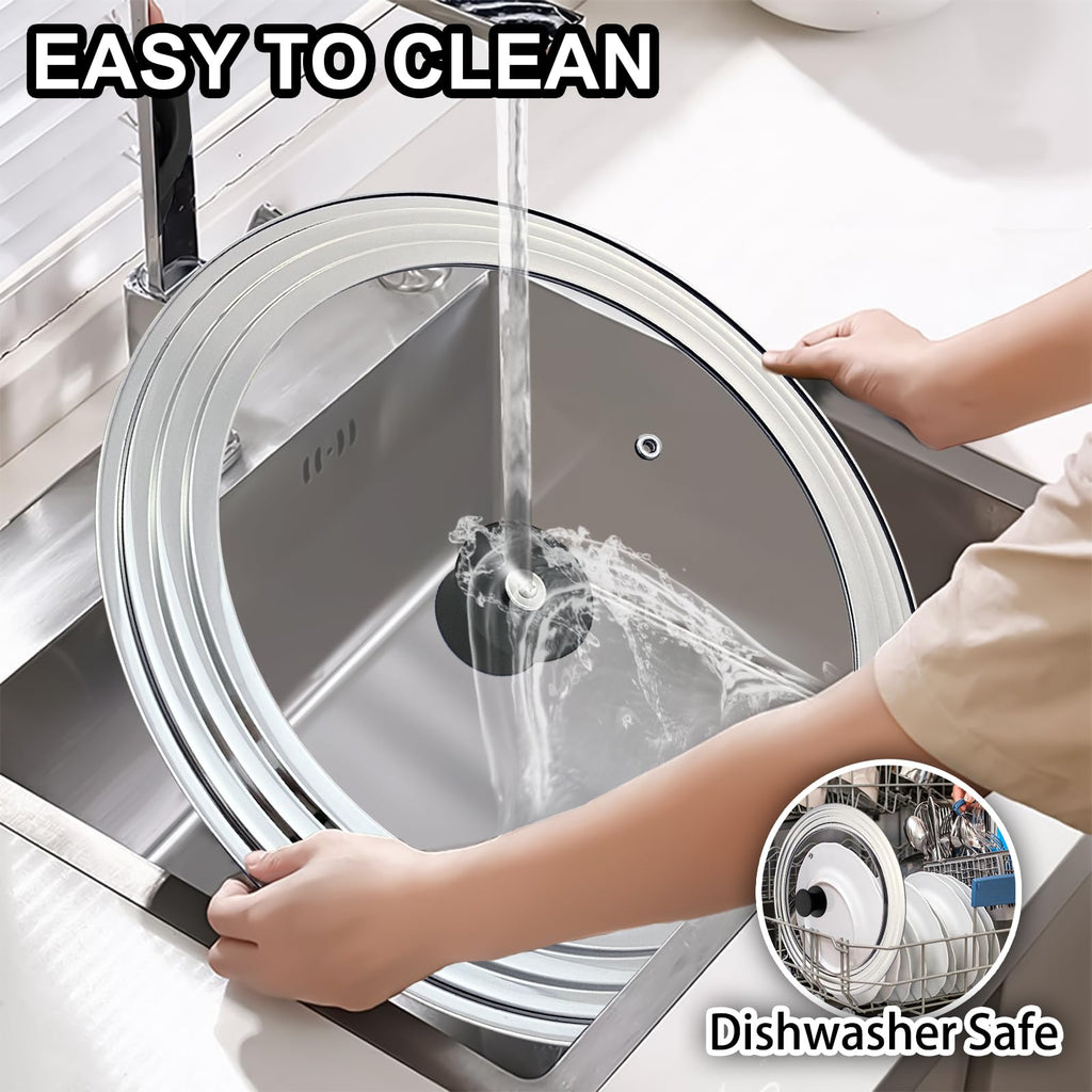 13 Inch Stainless Steel and Tempered Glass Pan Lid H8062