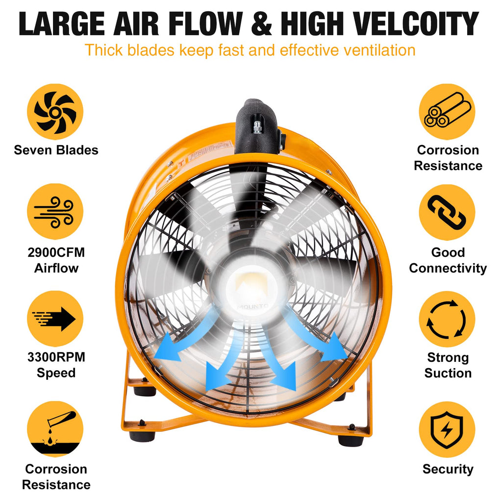 12-Inch Heavy Duty Cylinder Axial Fan with 25-Foot Vinyl Hose X863