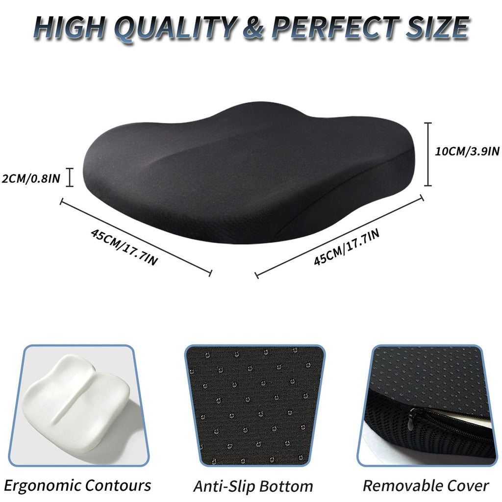 Black Memory Foam Wedge Seat Cushion G8897