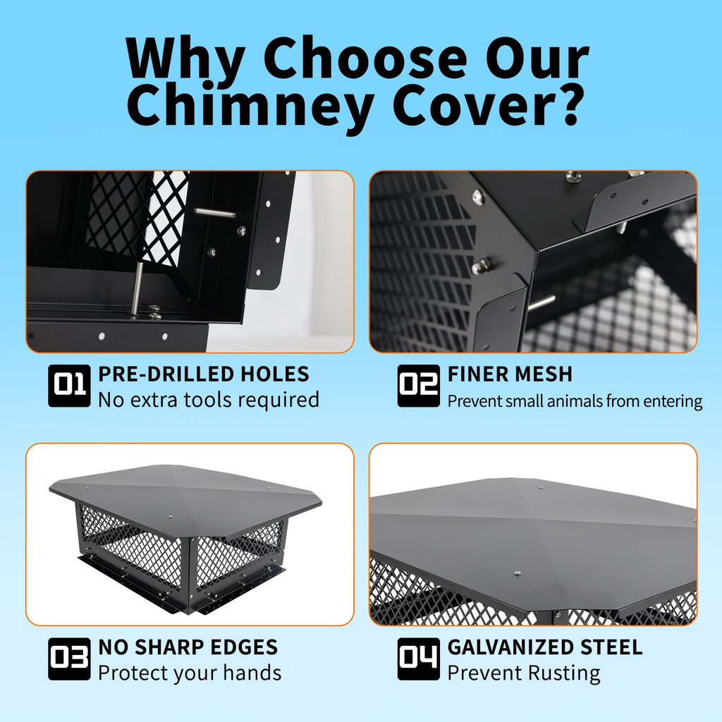 Black Galvanized Steel Chimney Cap C71997