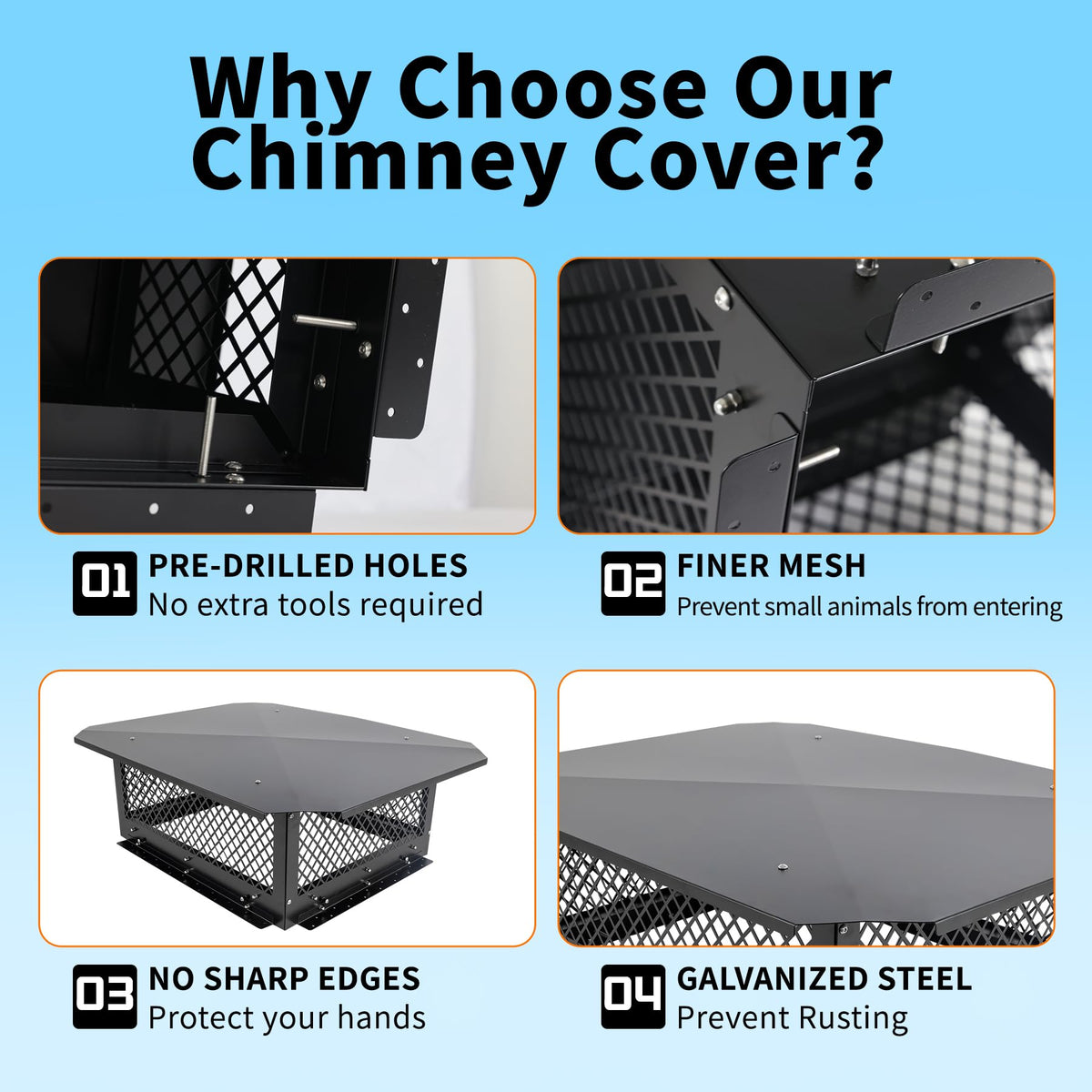 Black Galvanized Steel Chimney Cap C71997