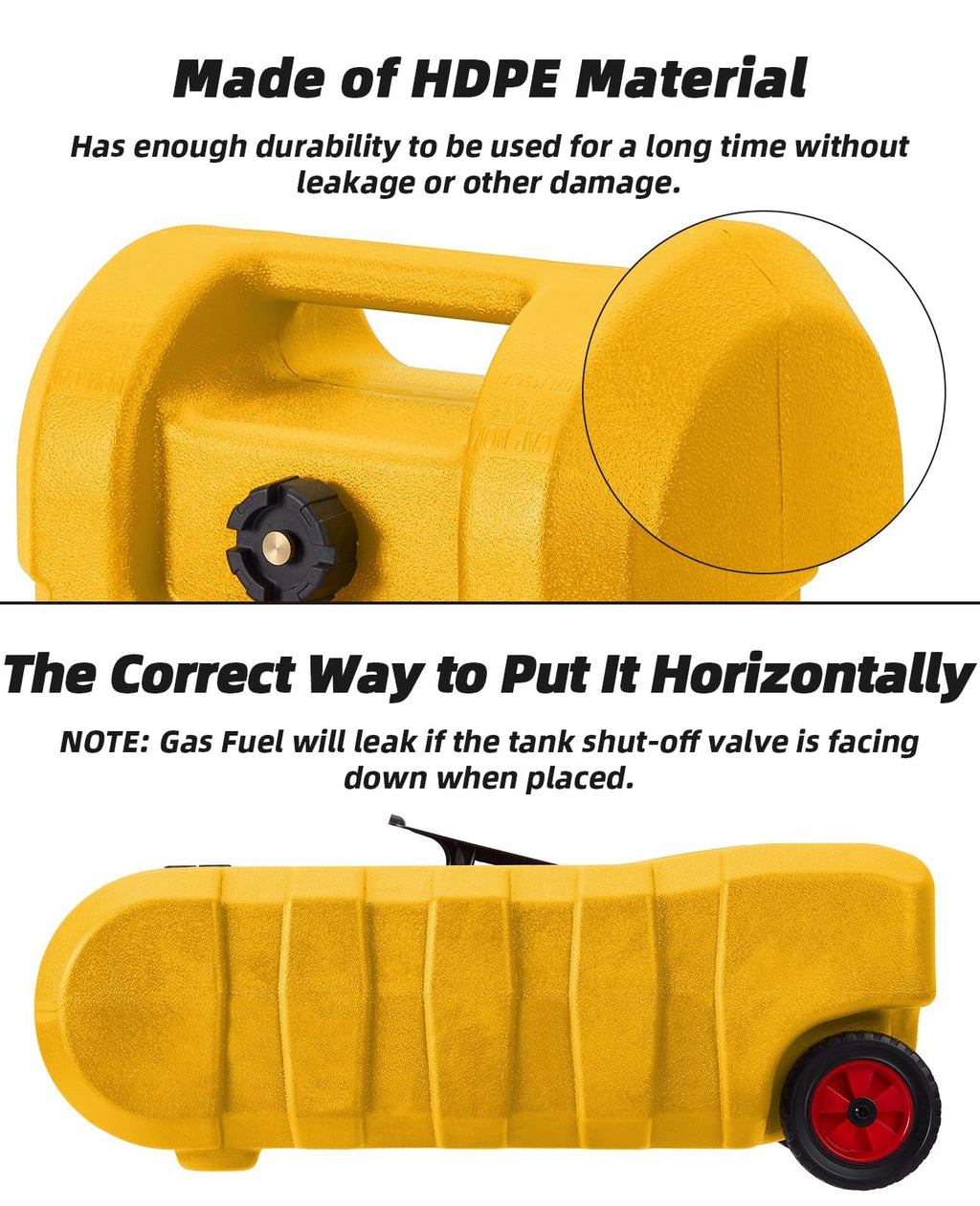 15 Gallon Portable Gas Tank with Caster and 10Ft Hose R64056