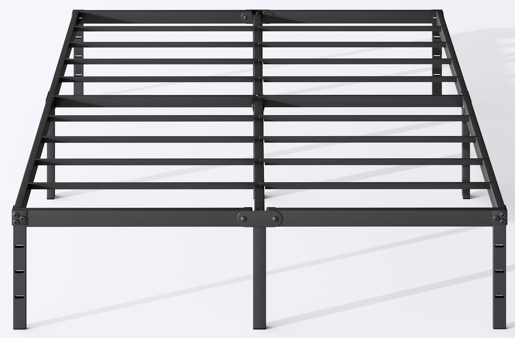Queen Size 18 Inch Tall Black Metal Platform Bed Frame H5066