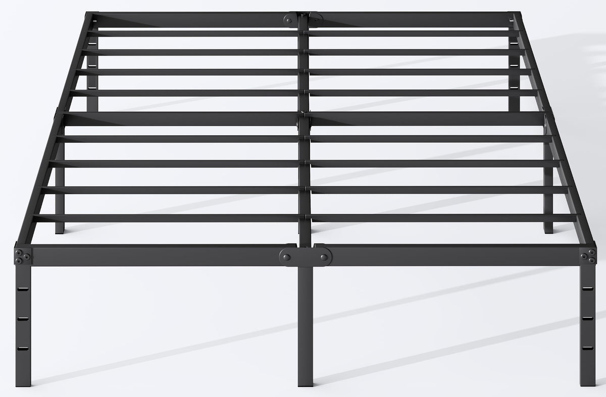 Queen Size 18 Inch Tall Black Metal Platform Bed Frame H5066
