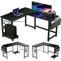L Shaped 50 Inch Reversible Computer Desk with CPU Stand T6695