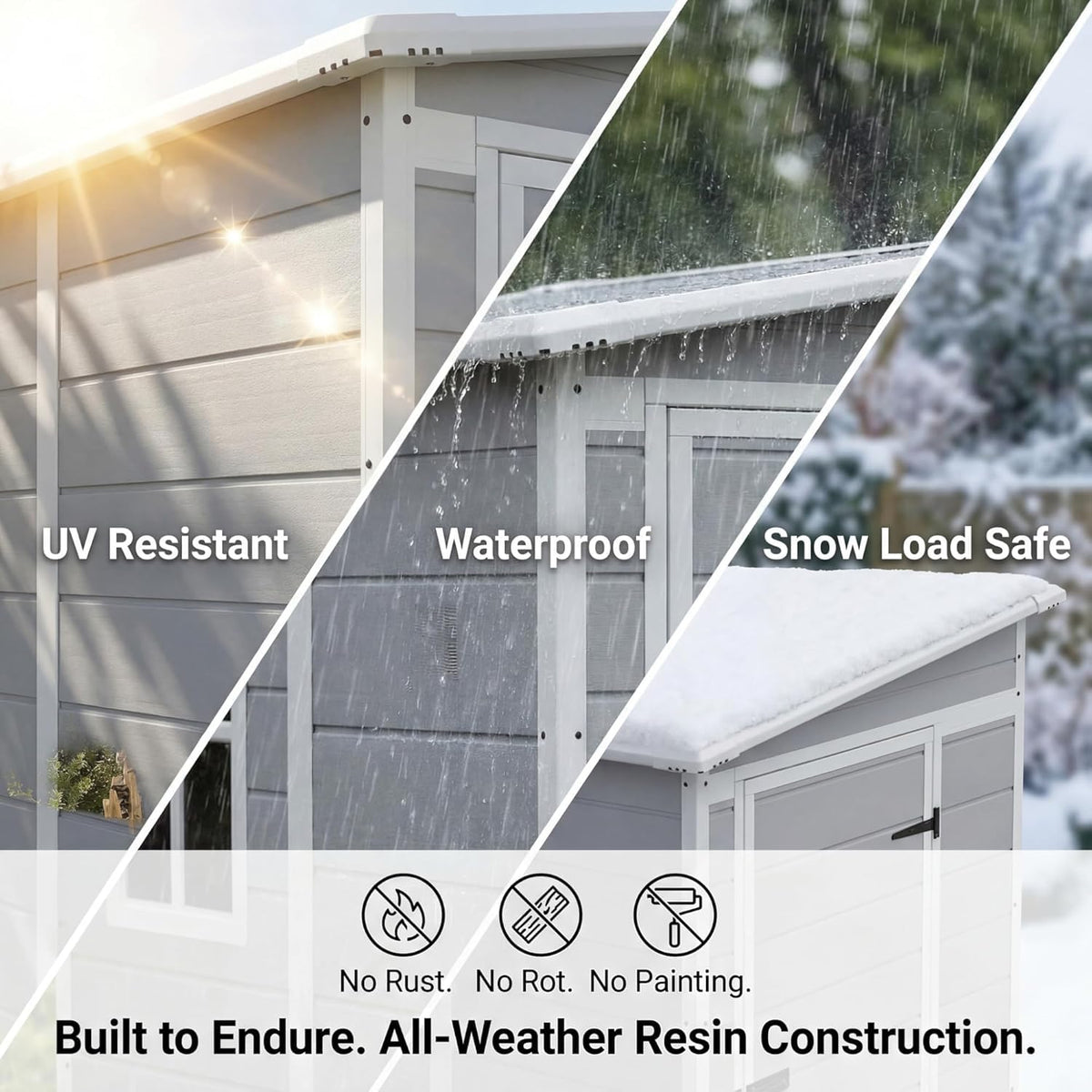 5 x 4 FT Plastic Outdoor Storage Shed with Floor D23837