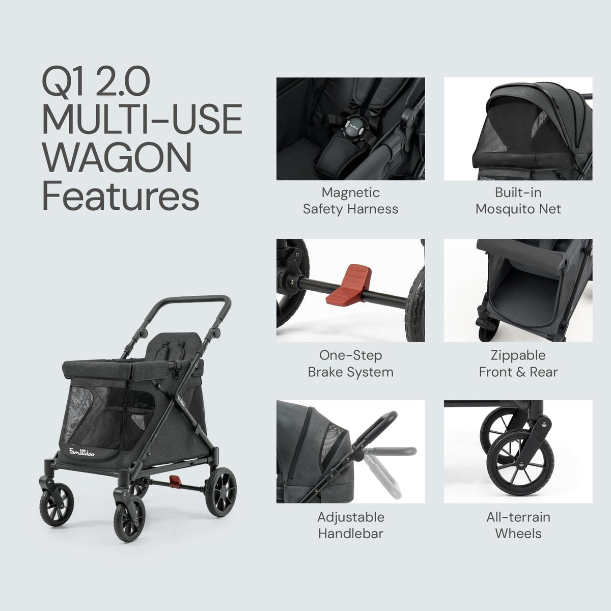 Foldable Lightweight All-Terrain Kids Wagon Stroller E2758