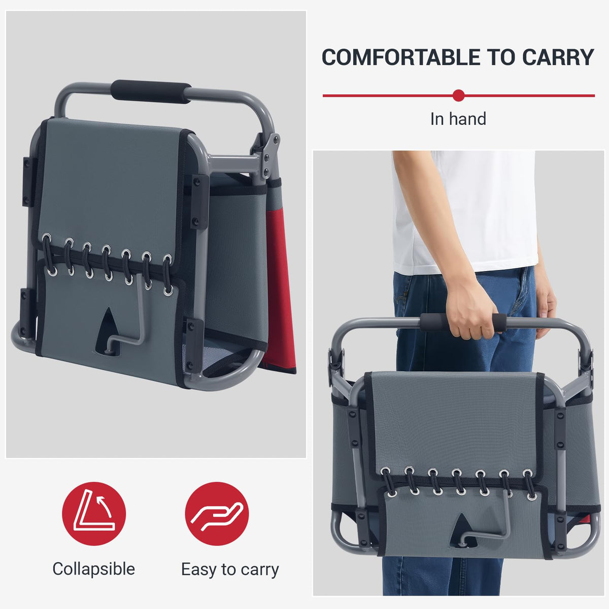 Folding Stadium Seats with Back Support, 2 Pack F821487