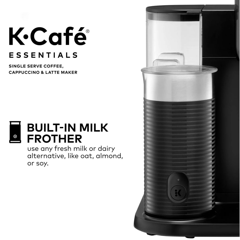 Black Single Serve Coffee Maker with Milk Frother T453