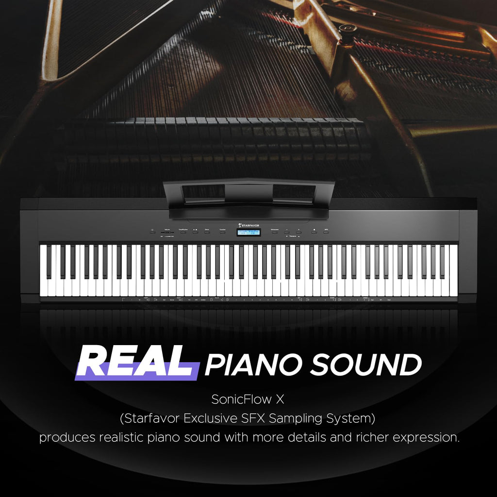 88 Key Full-Weighted Digital Piano and 18 Pcs Interlocking Floor Mats M733955