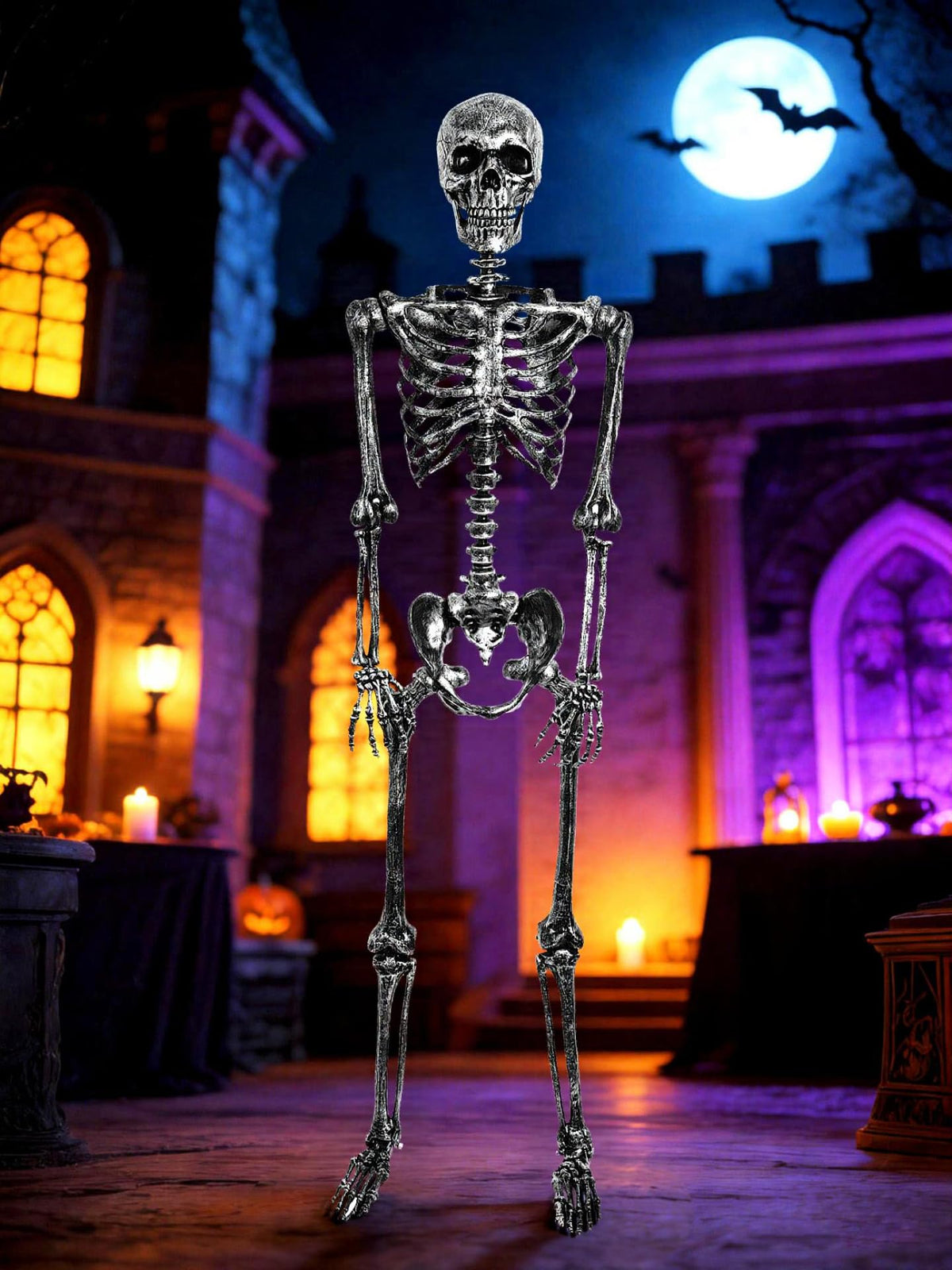5 FT Posable Black Skeleton D3075
