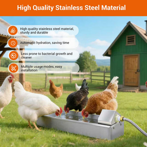 1 Gallon Stainless Metal Automatic Chicken Waterer Dispenser H81149