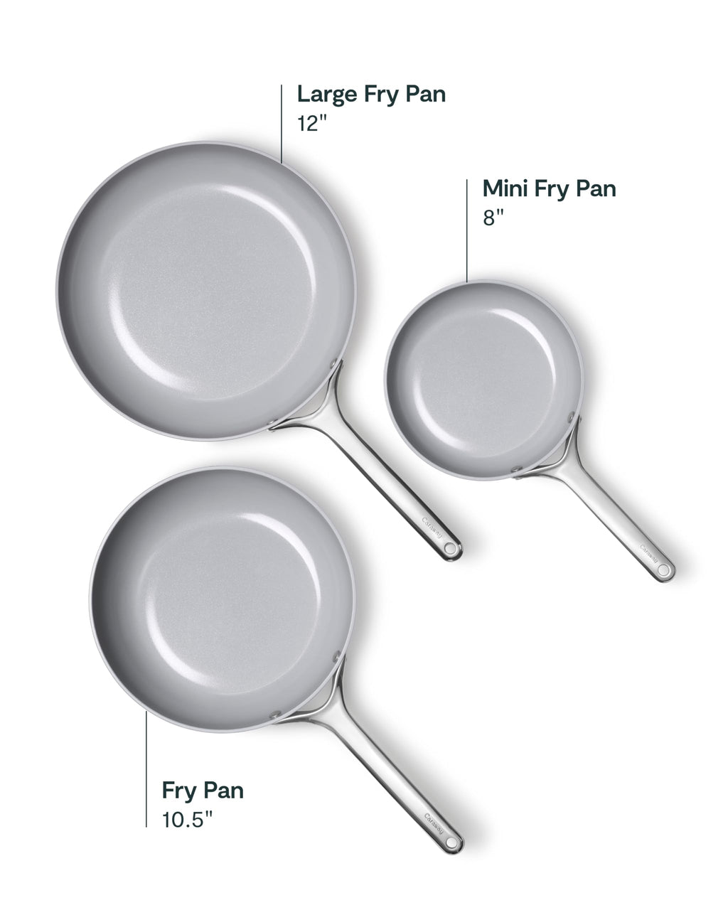 Non-Stick Ceramic Coated Fry Pan Trio, 8", 10.5", & 12" K208728