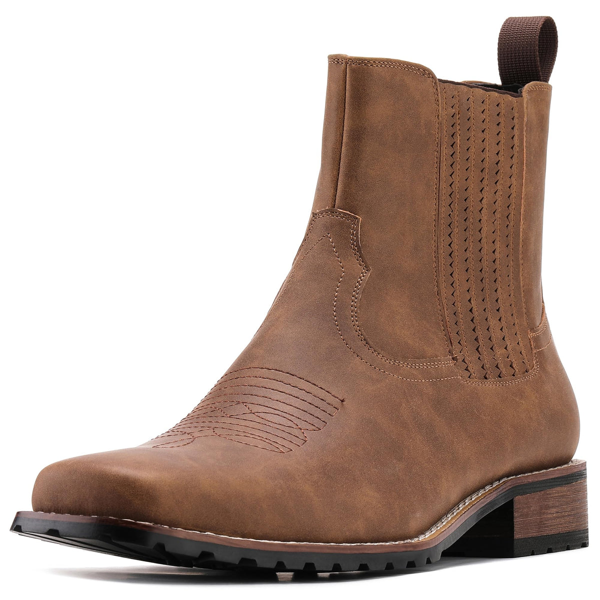 Cowboy Boots for Men Embroidery Square Toe V5803
