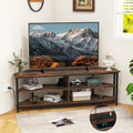 Corner TV Stand for TVs up to 65" with AC Outlets and Storage Shelves O493364