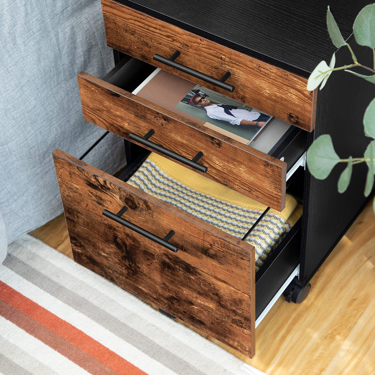 3 Drawer Wood File Cabinet V843164