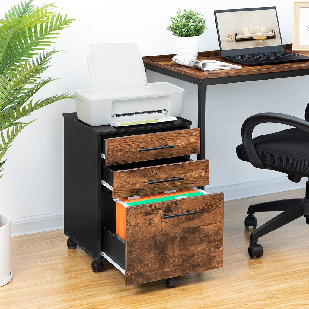 3 Drawer Wood File Cabinet V843164