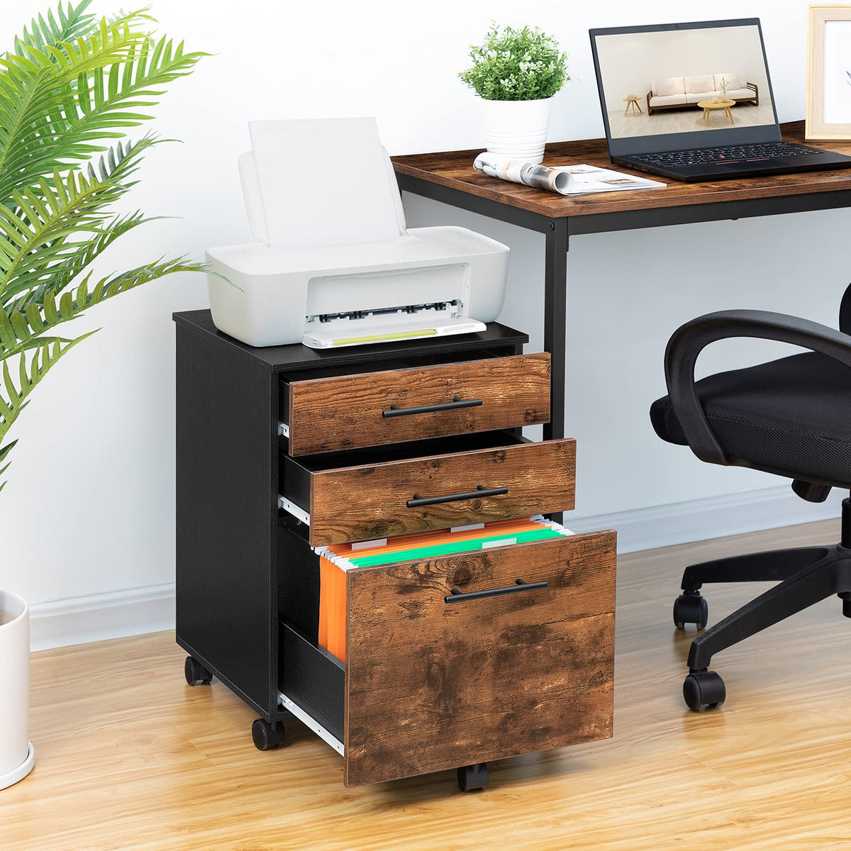 3 Drawer Wood File Cabinet V843164