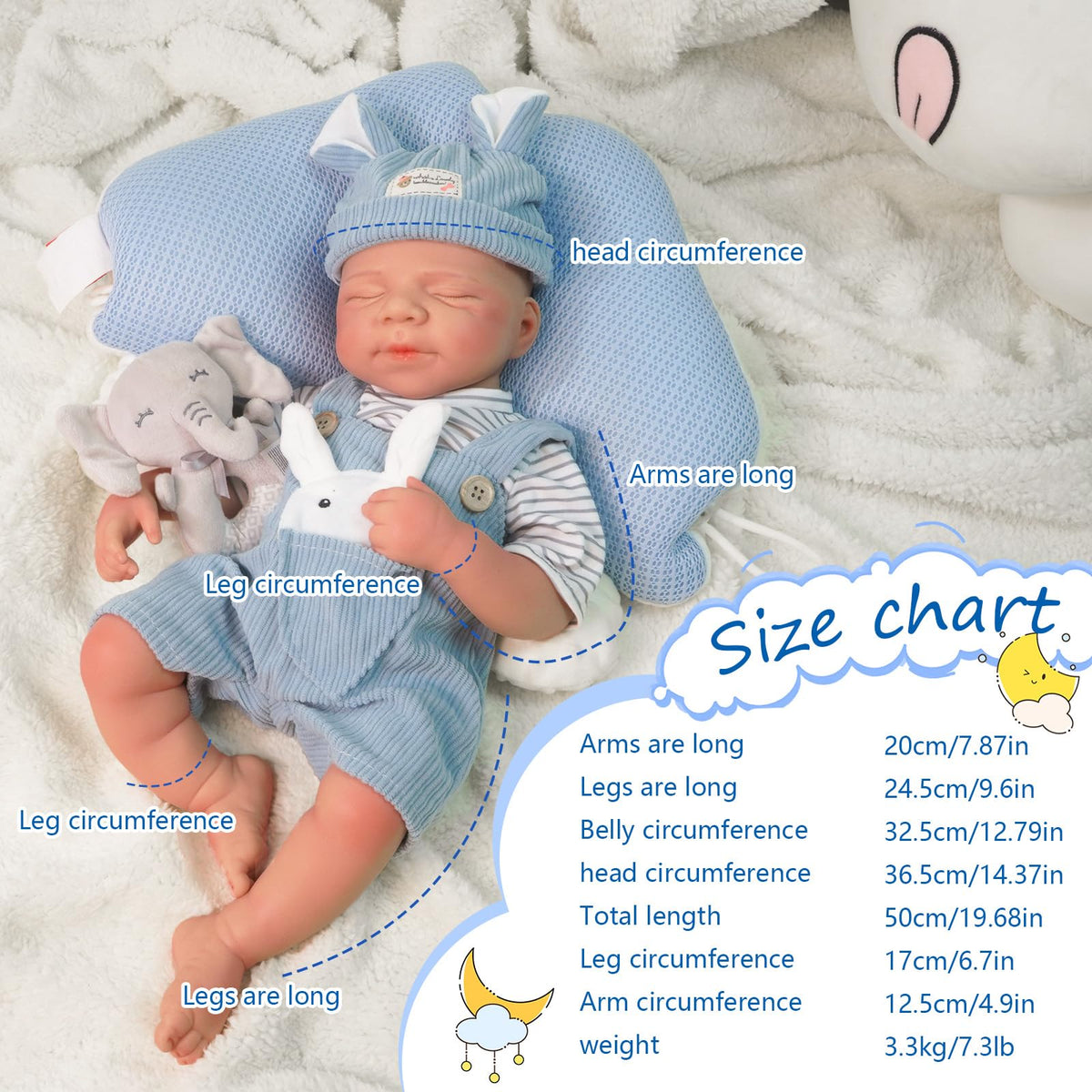 20 Inch Full Silicone Baby Doll D79476