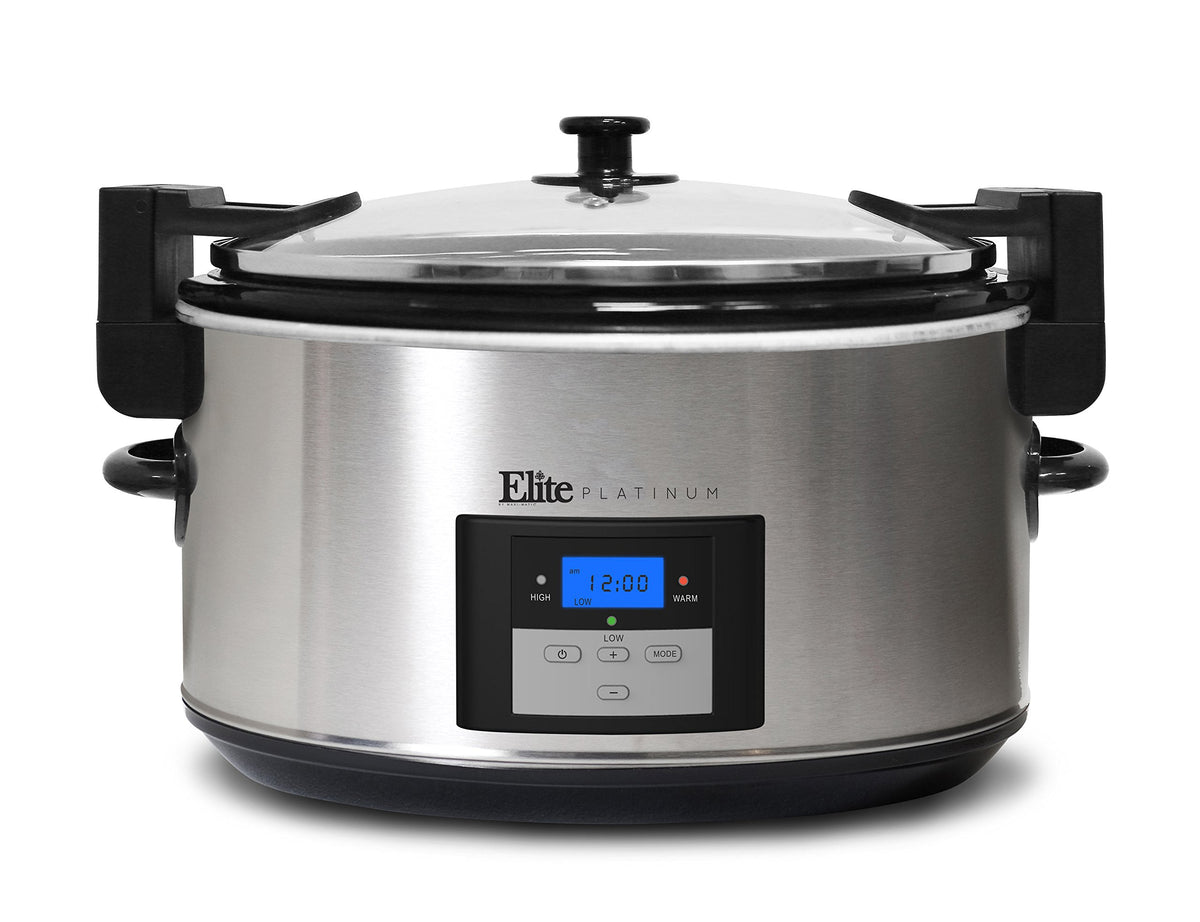 8.5-Quart Stainless Steel Programmable Slow Cooker with Locking Lid E49991