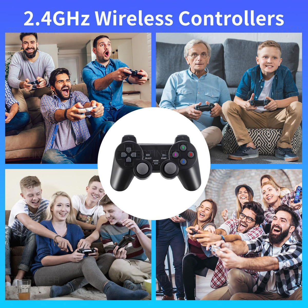 Retro Game Console Plug and Play 4K HDMI 15 Classic Emulators Dual 2.4G Wireless Controllers E9117