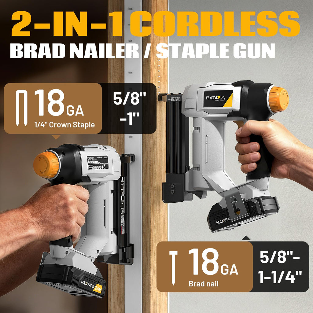 20V Cordless 18GA 2-in-1 Brad Nailer & Stapler L4869