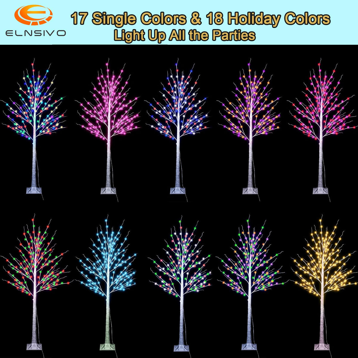 7Ft Birch Tree with LED Lights J46598