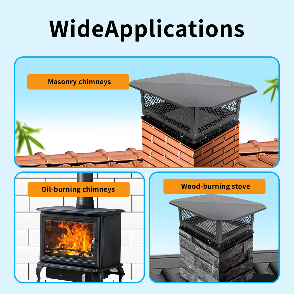 Black Galvanized Steel Chimney Cap C71997