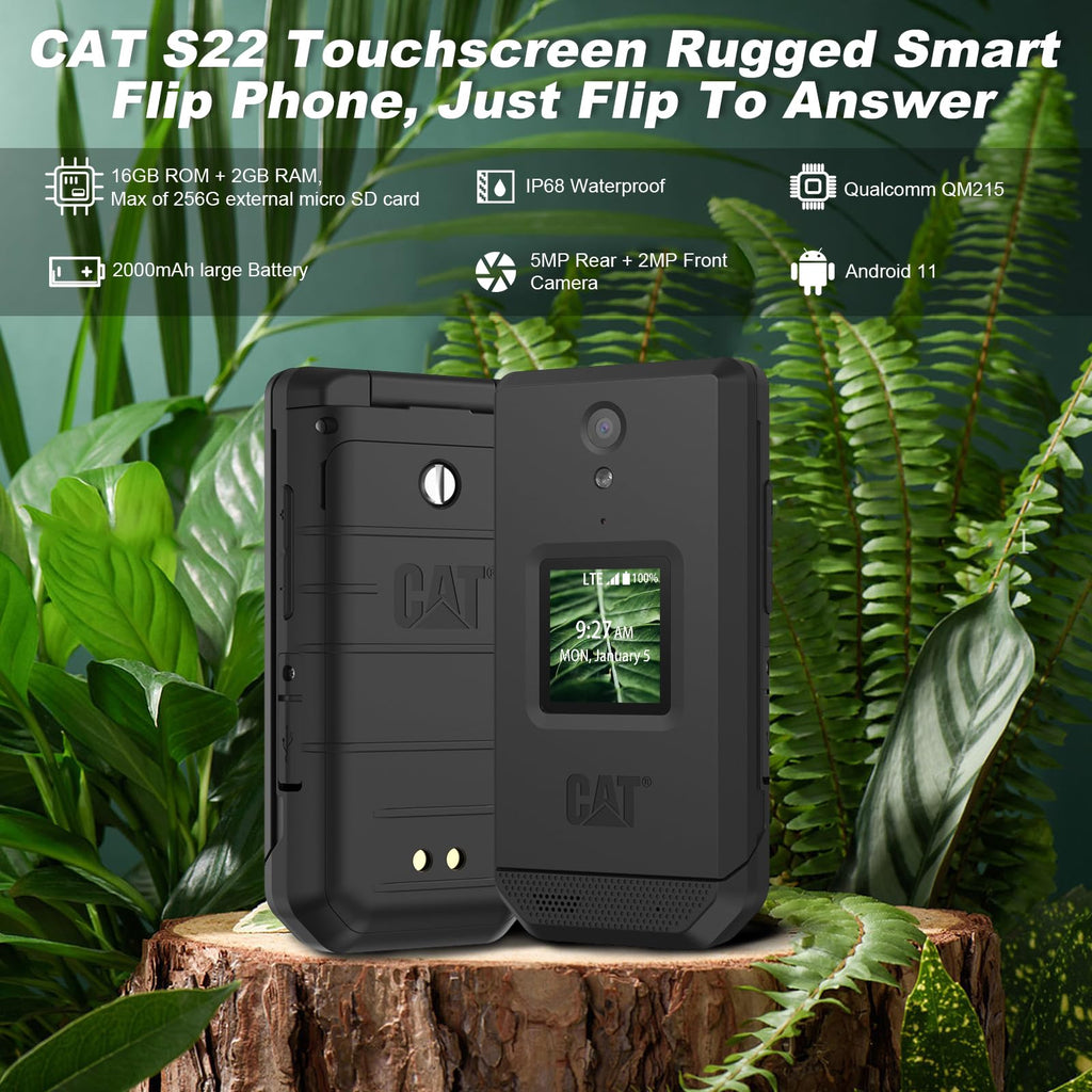 16GB 2.8" Touchscreen Rugged Android 11 IP68 Water Resistant 4G LTE Smart Flip Phone A63745