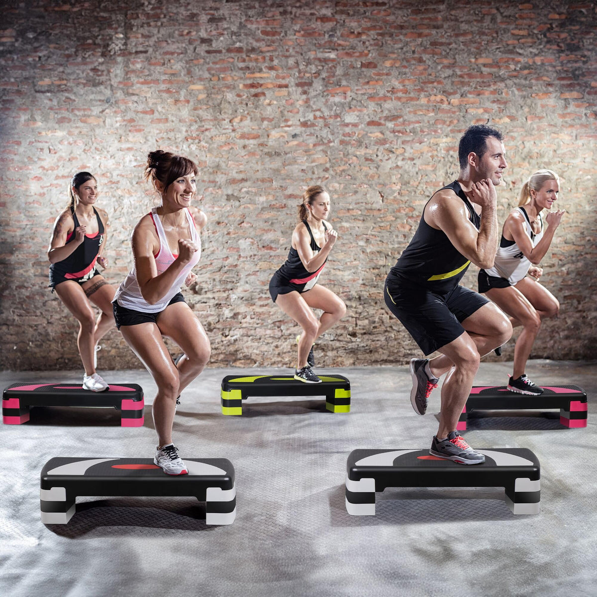 31" Adjustable Aerobic Step Platform with 4 Stackable Risers S96219