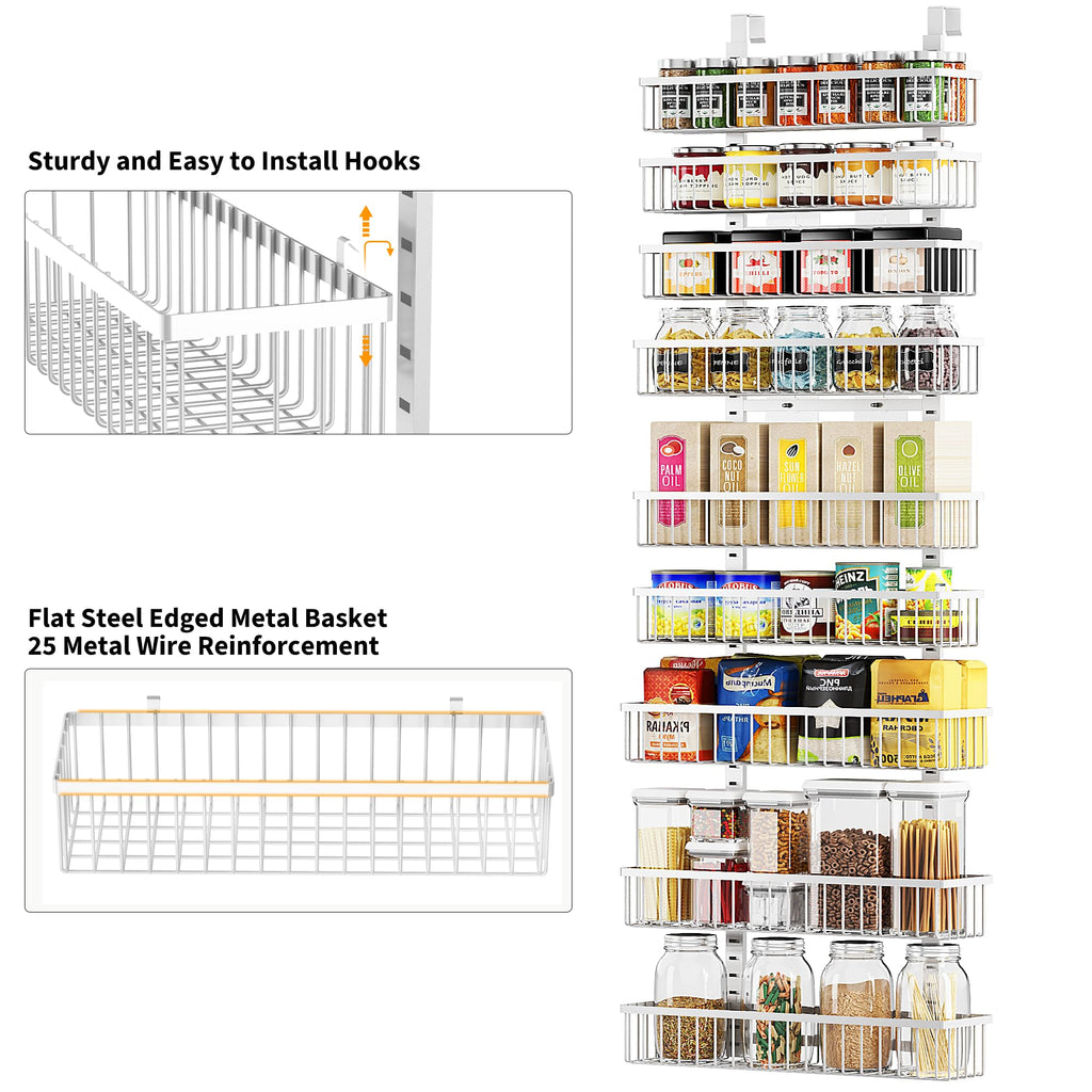 White 9-Tier Over The Door Pantry Organizer K162956