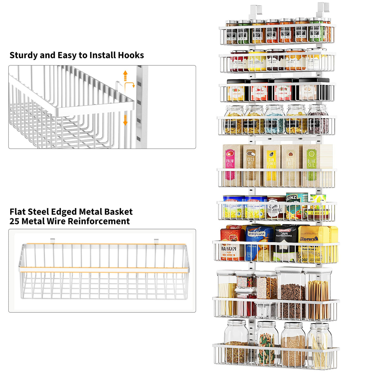 White 9-Tier Over The Door Pantry Organizer K162956