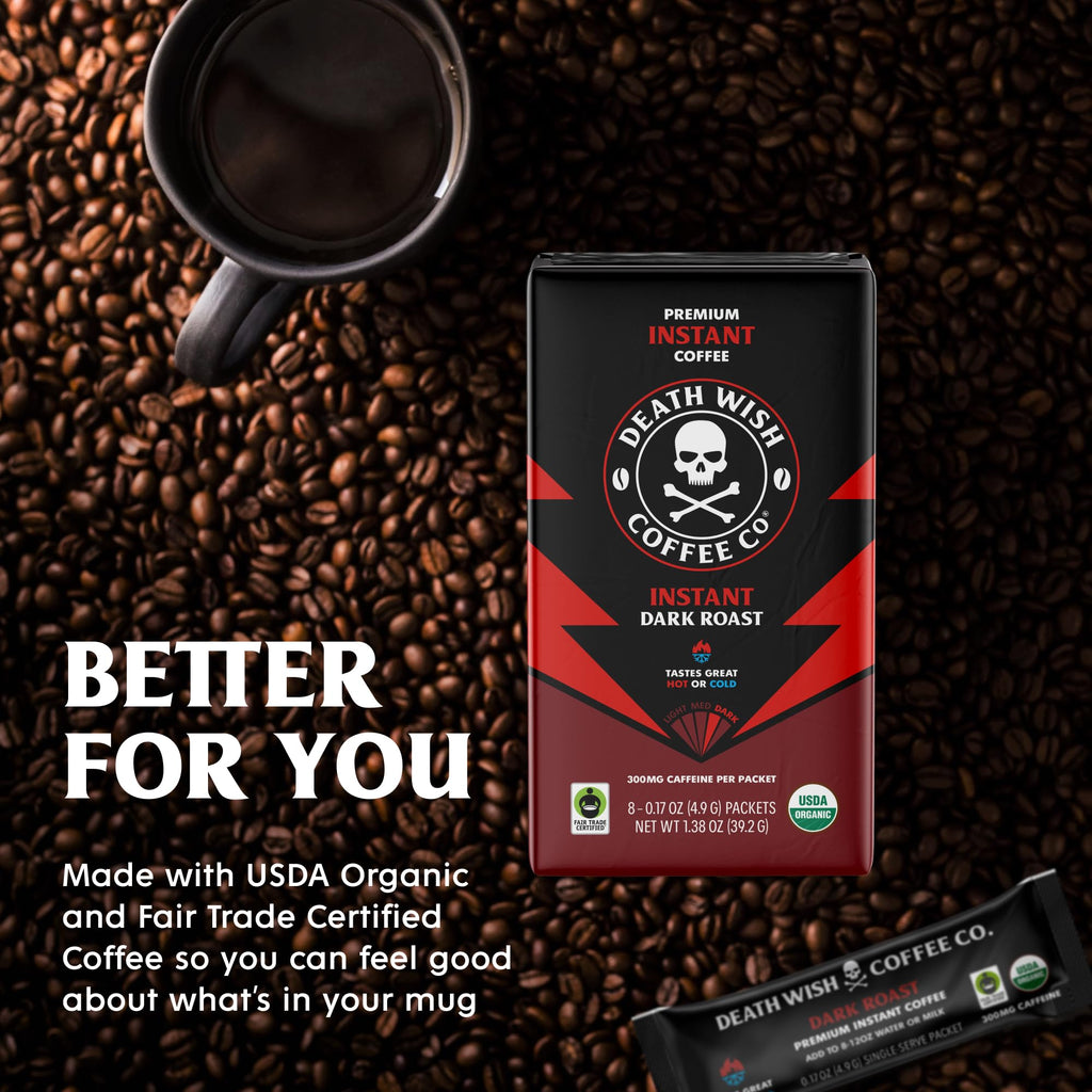 Instant Dark Roast Coffee Packets, 8 Count L5046