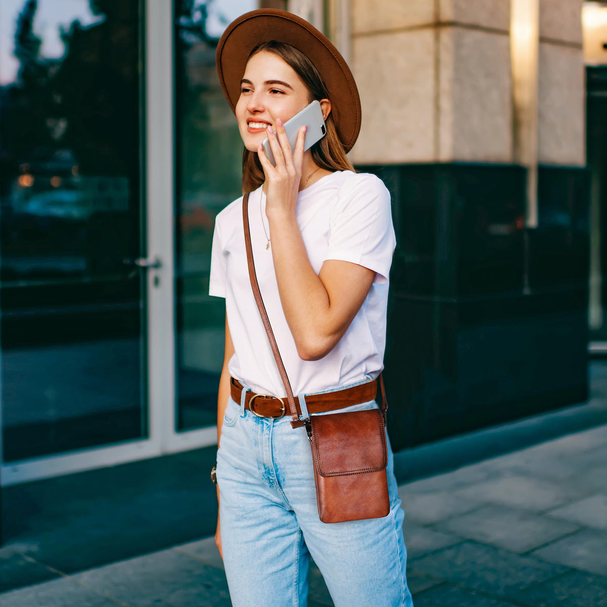 Rfid Blocking Small Crossbody Bag U6826