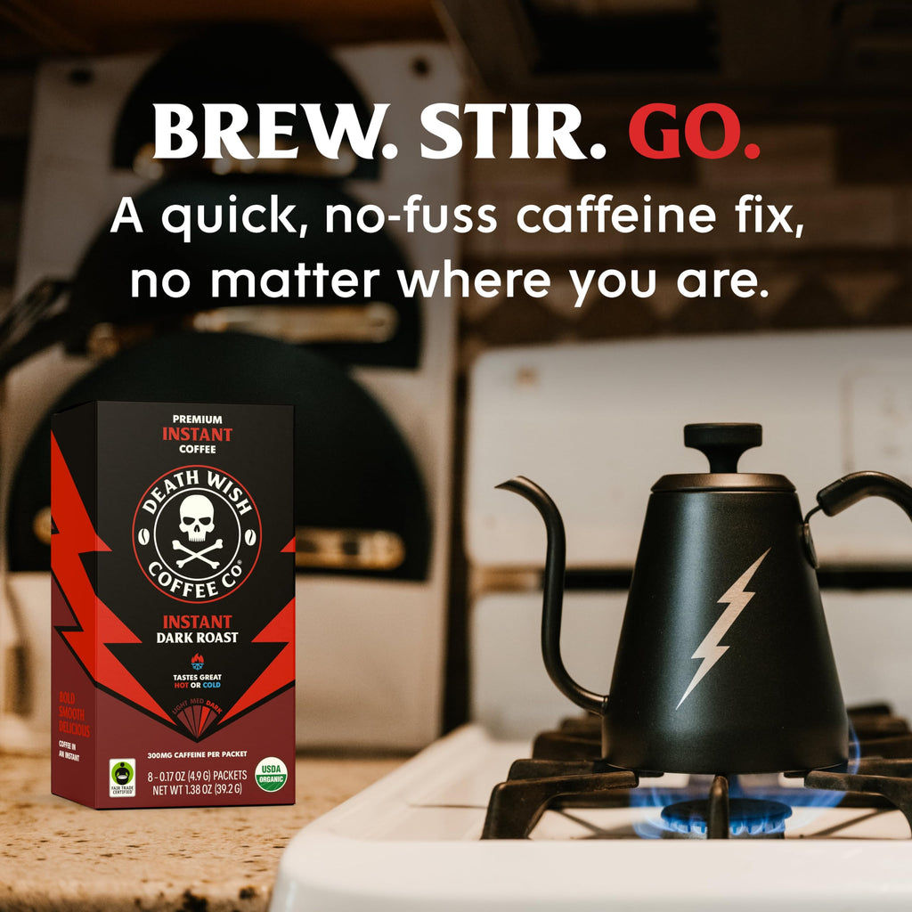 Instant Dark Roast Coffee Packets, 8 Count L5046