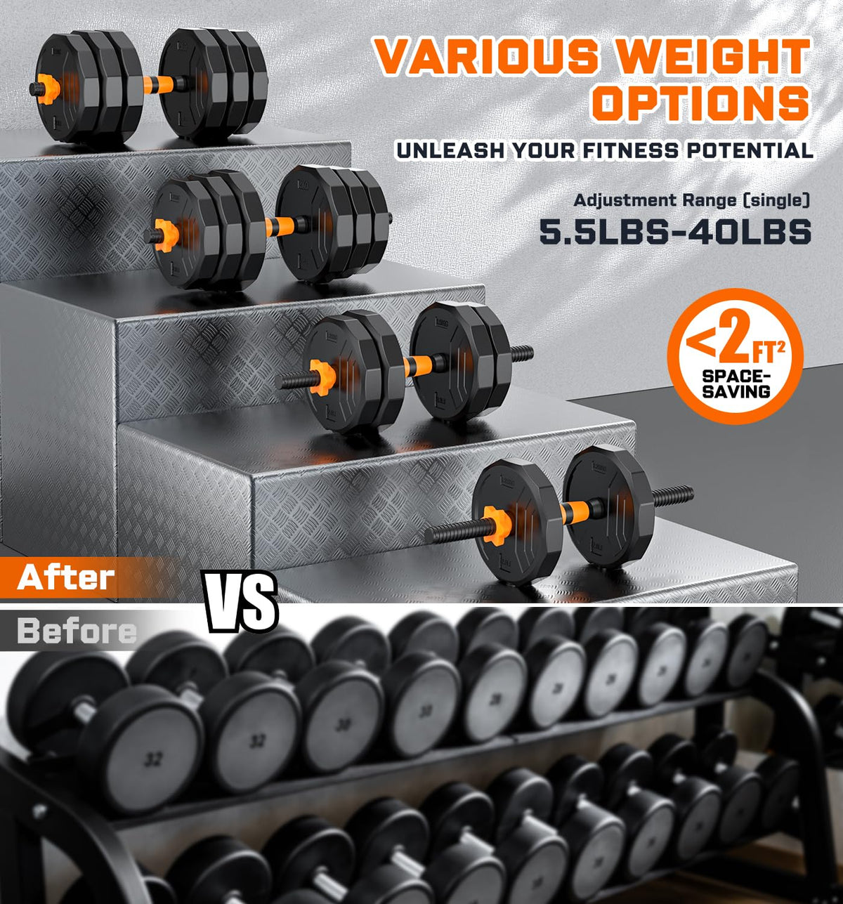 Adjustable Dumbbell Set with Connector T20623
