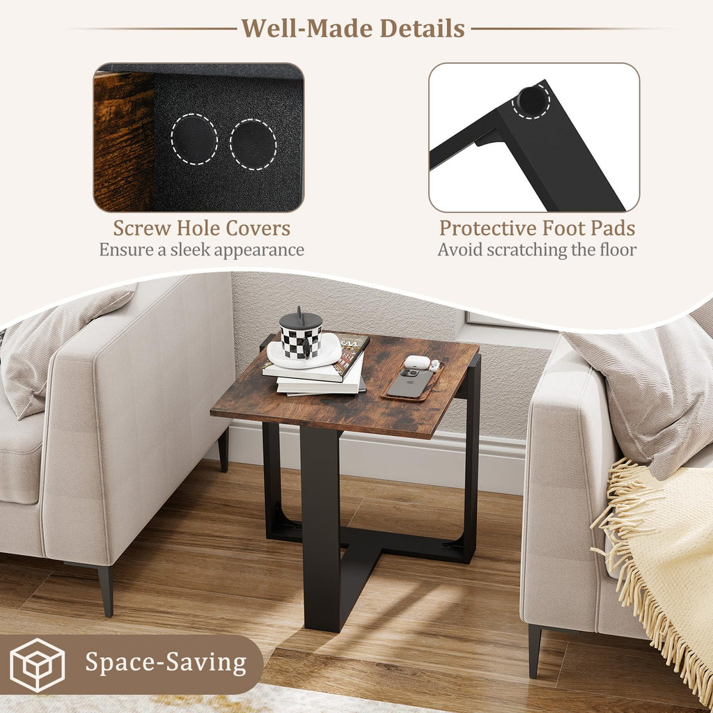 Set of 2 Square Wood Side Tables L699243