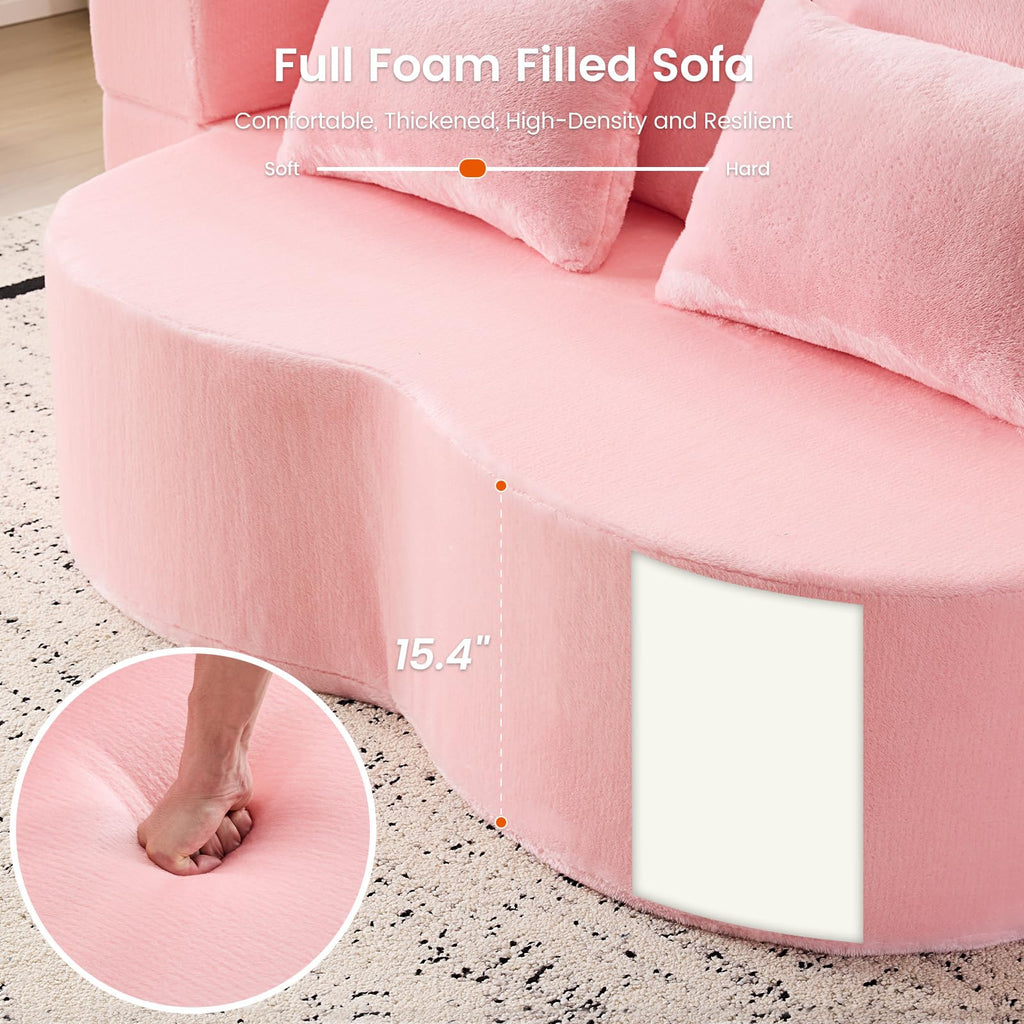 Pink Convertible Sofa Bed K579256