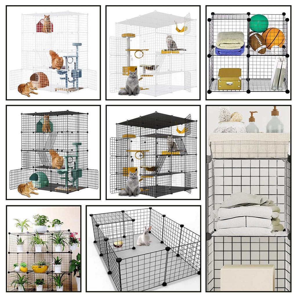 Large Cat Cage Detachable Metal Wire Playpen E29323