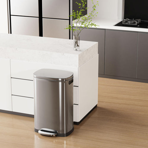 13 Gal Stainless Steel Kitchen Trash Can Y598303