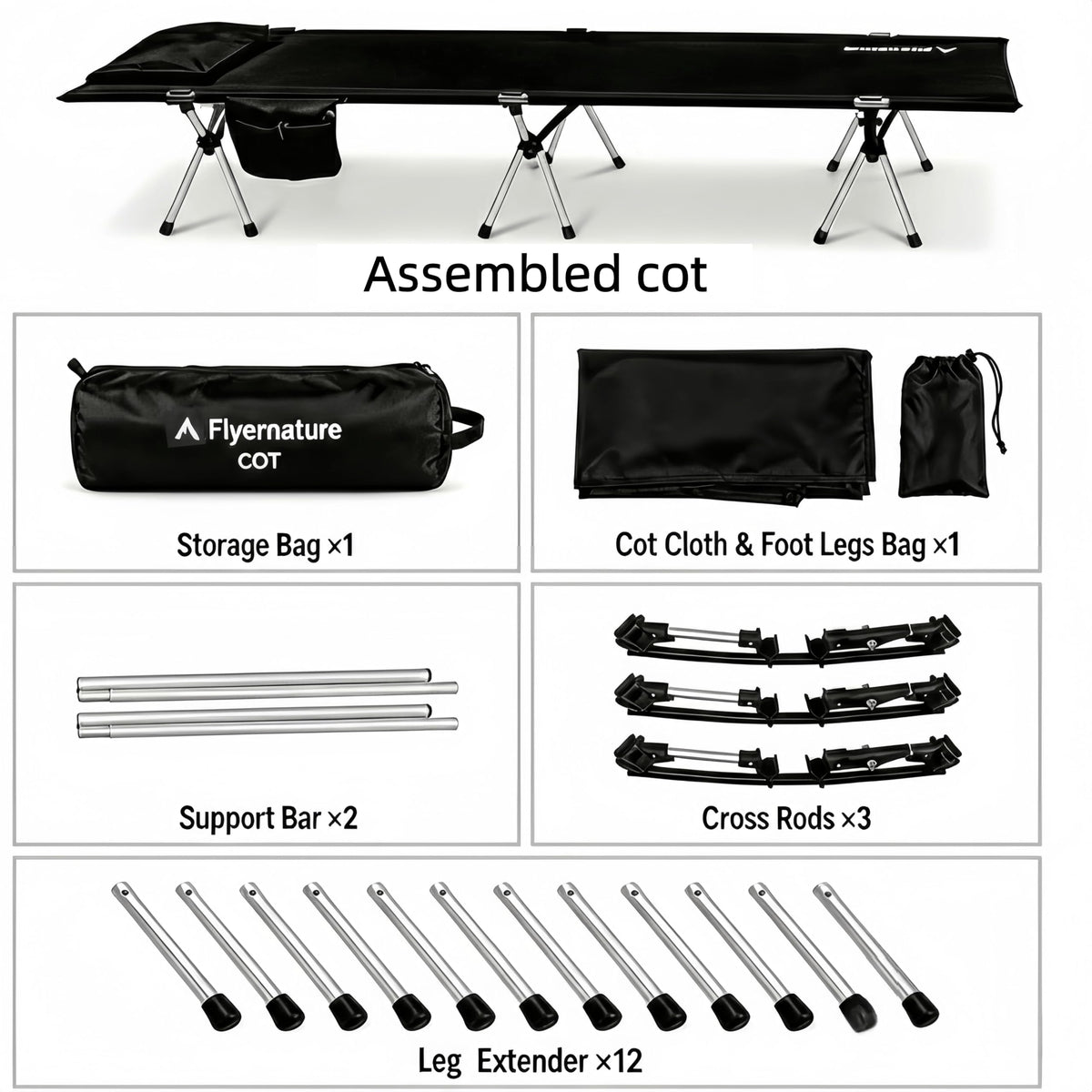Lightweight Foldable Camping Cot 300 lbs Capacity A209376