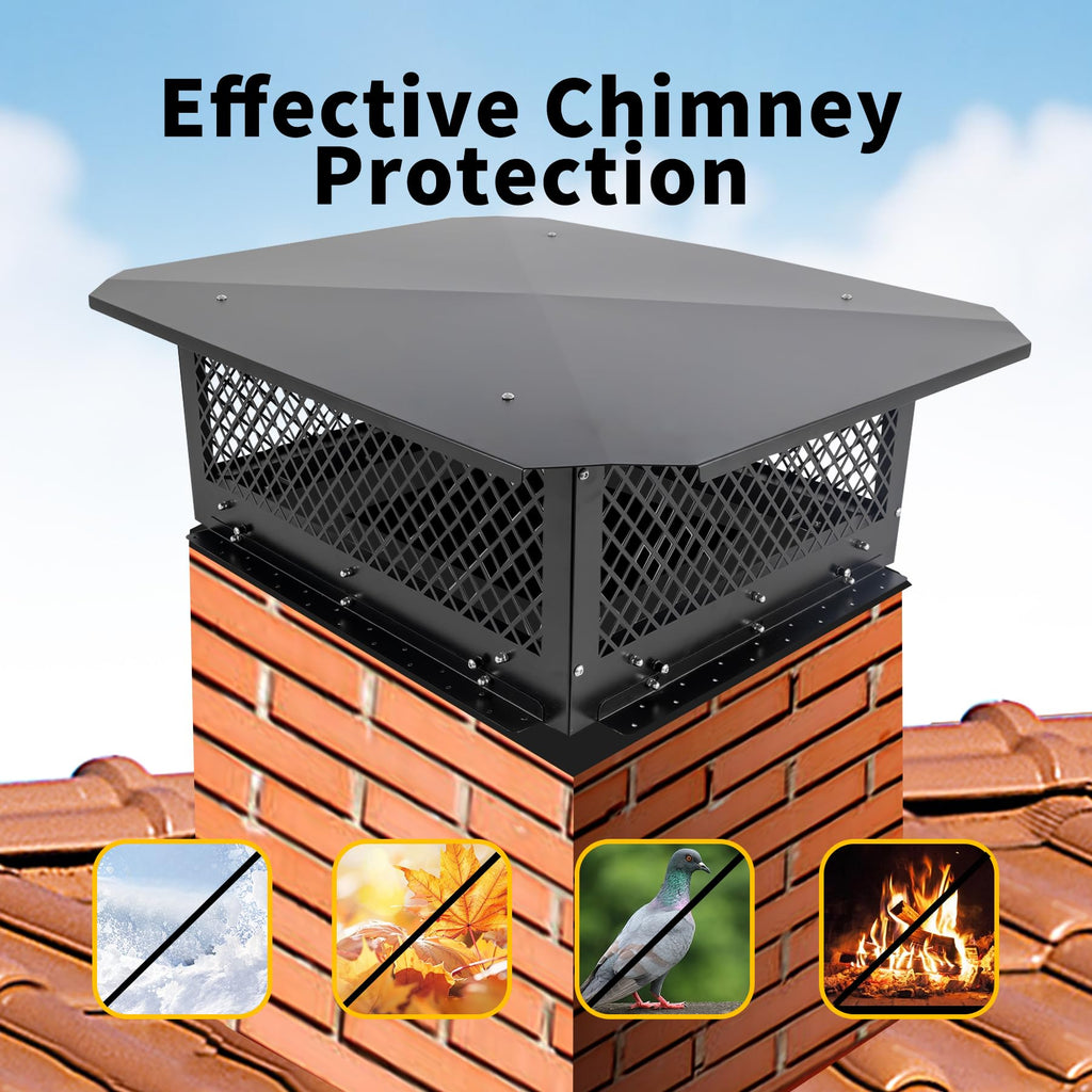 Black Galvanized Steel Chimney Cap C71997