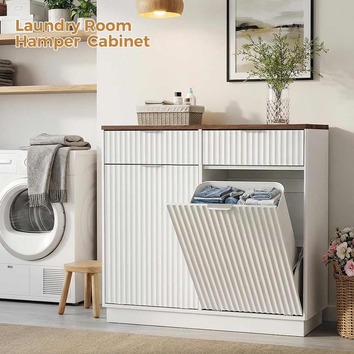 20 Gallon Tilt Out Trash Cabinet with 2 Drawers Y142149