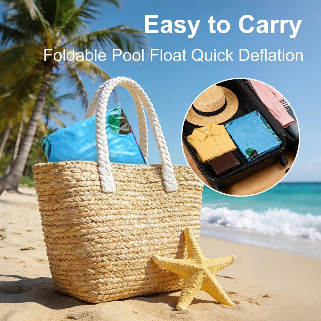 2 Pack Inflatable Pool Lounger with Headrest Drink Holder D53299