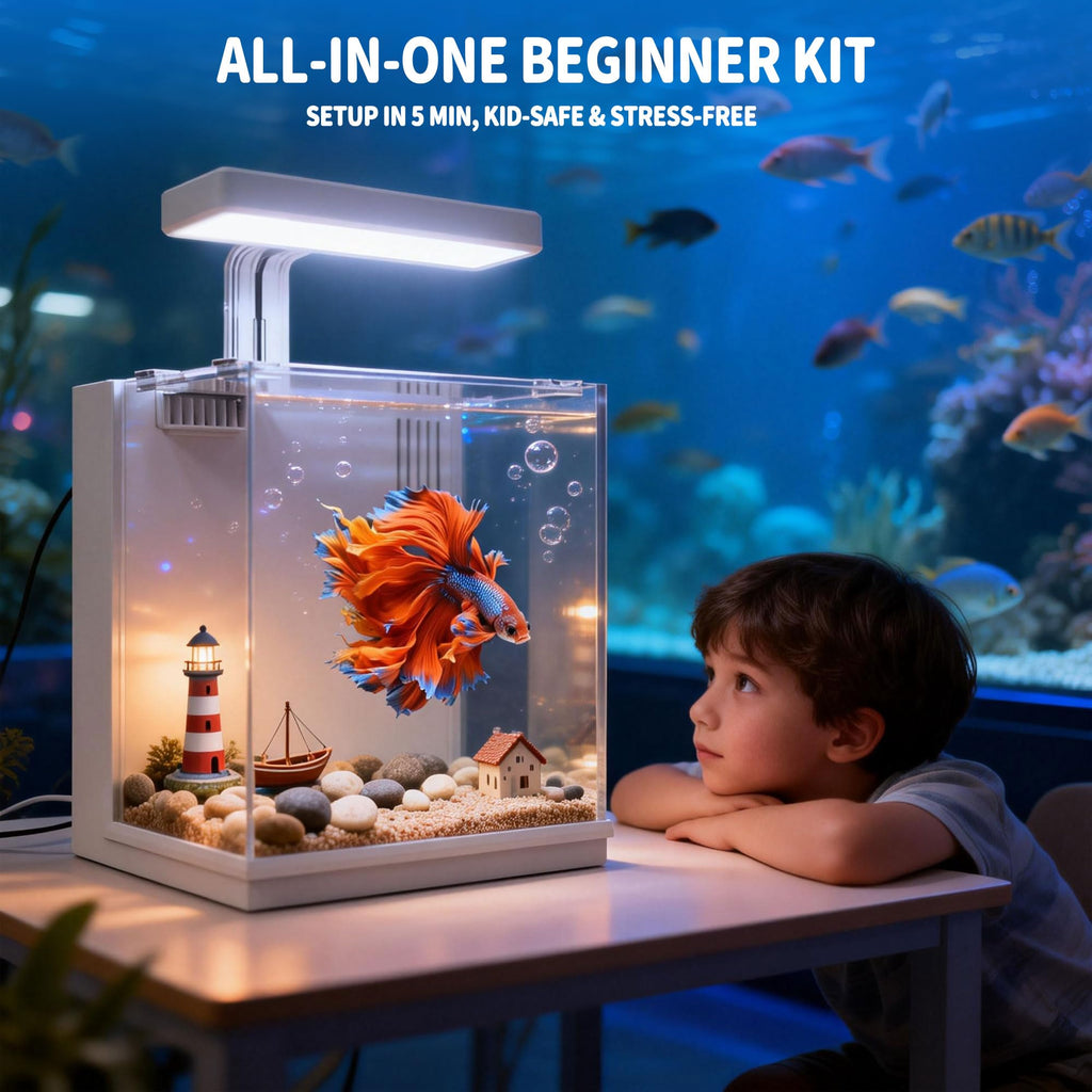 2 Gallon Aquarium Kit with Filtration & LED Light V967