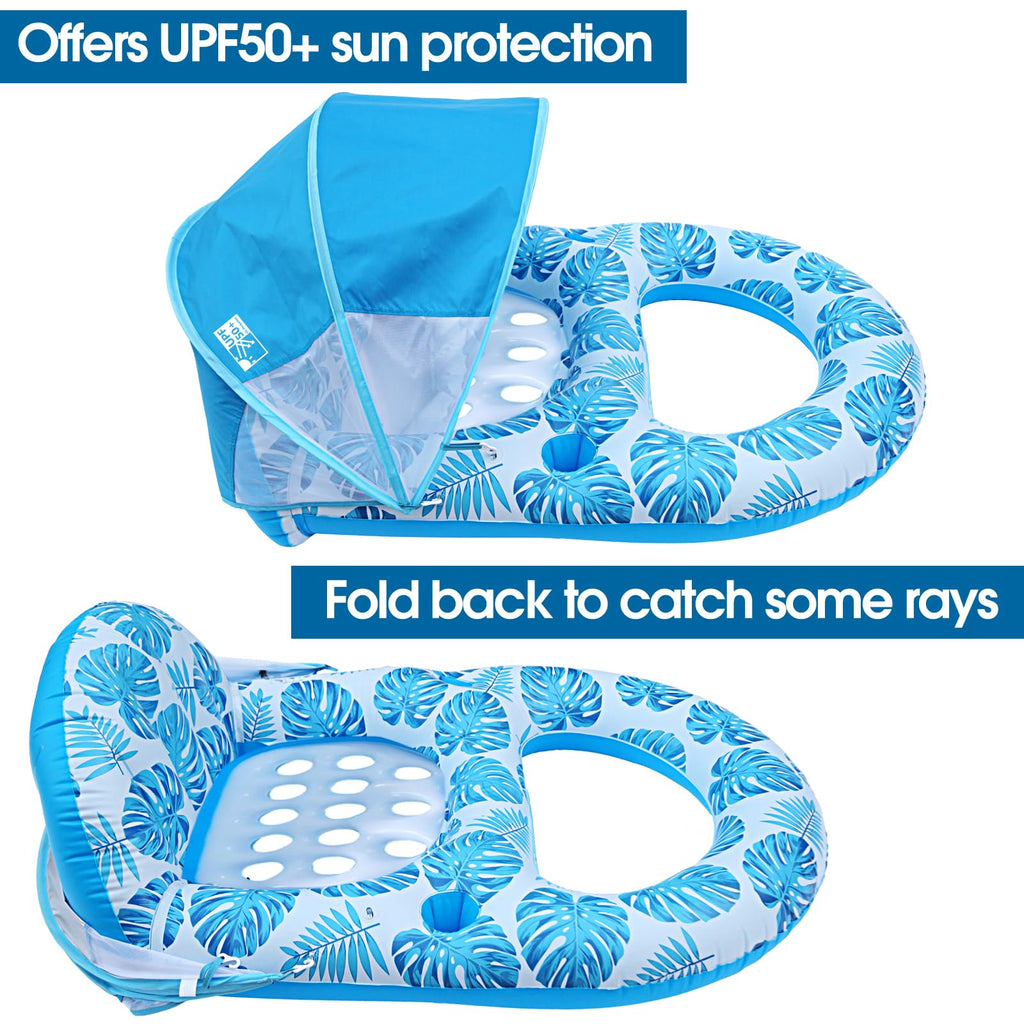 Extra Large Inflatable Pool Lounge Float with Canopy M476